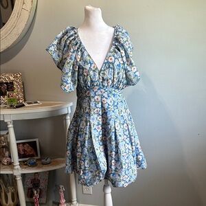 [MABLE] Blue Floral Mini Dress - Size Medium NWT